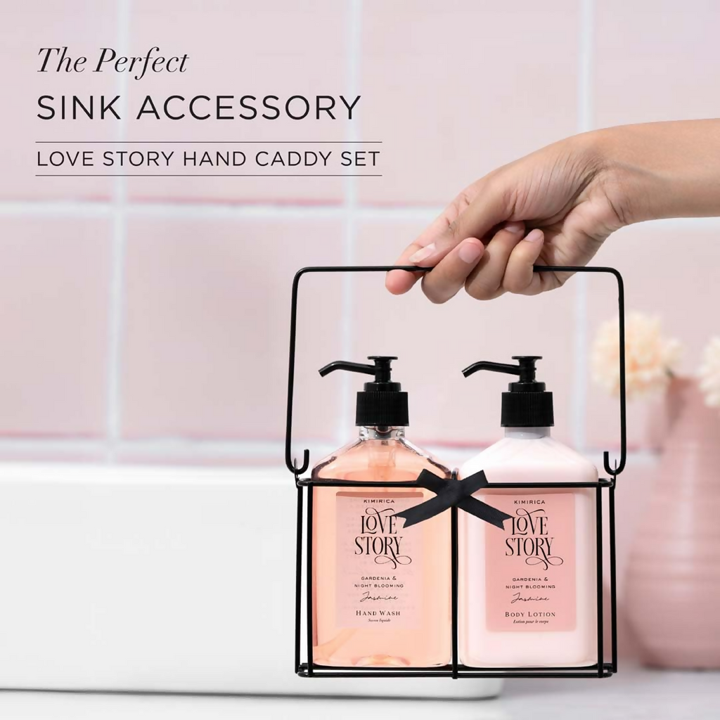 Kimirica Hand Wash & Hand Lotion Duo set Kit with Metal Caddy
