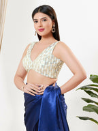 Joban Fashion Gold Sequins Padded Blouse With V Neck Sleeveless - Distacart