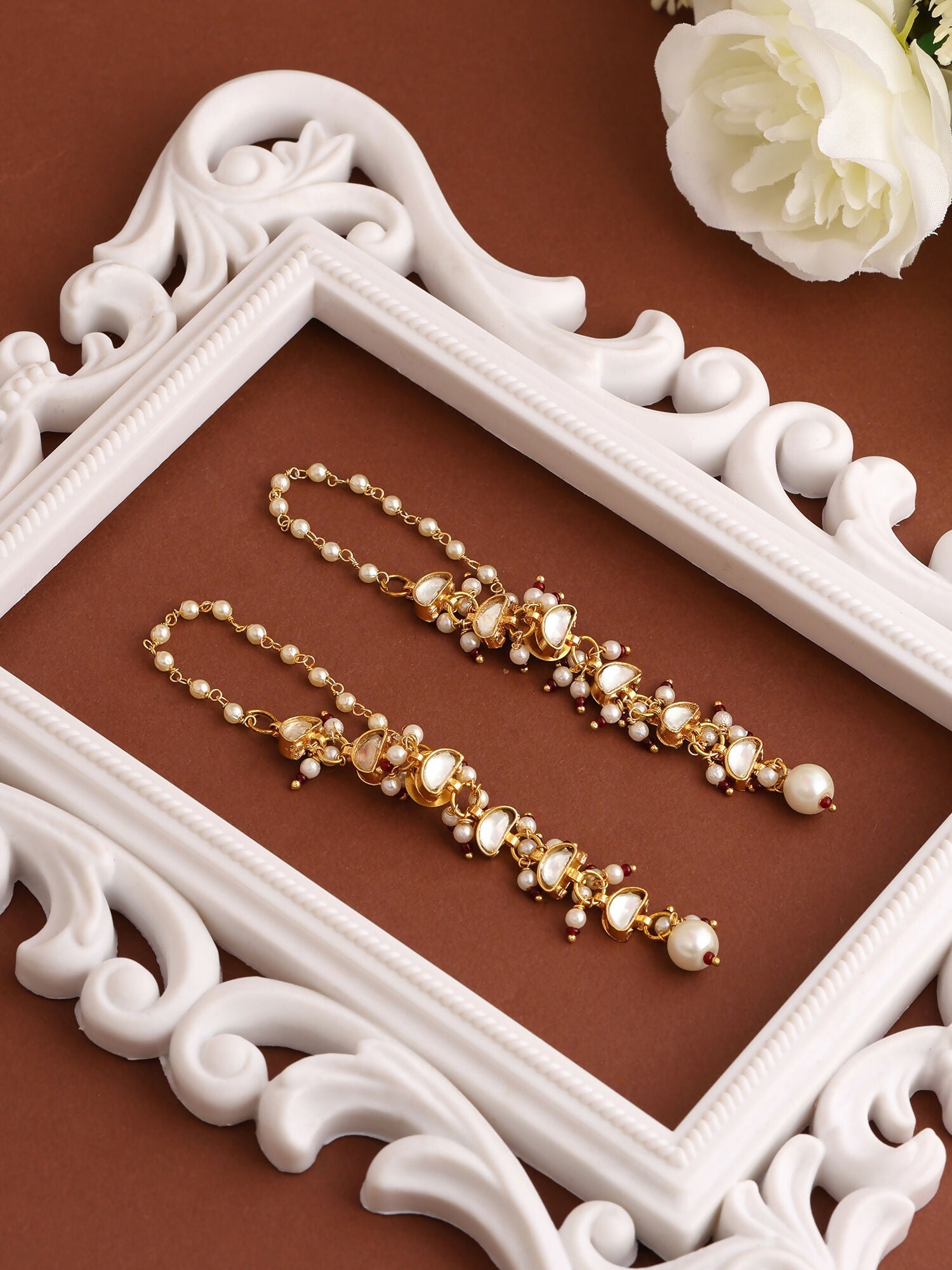 Ruby Raang Rose Mist Pearl Earrings - Distacart
