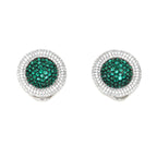 Jade Diamond and Stone Neckpiece with Studs- Ruby Raang