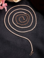 NVR Women's Rose Gold-Polished AD-Studded Kamarbandh Waist Chain