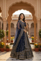 Lehenga Mart Designer Indian Wedding Lehenga Choli-Blue - Distacart