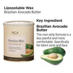 Rica Brazilian Wax with Avocado Butter, Natural & Stripless Wax