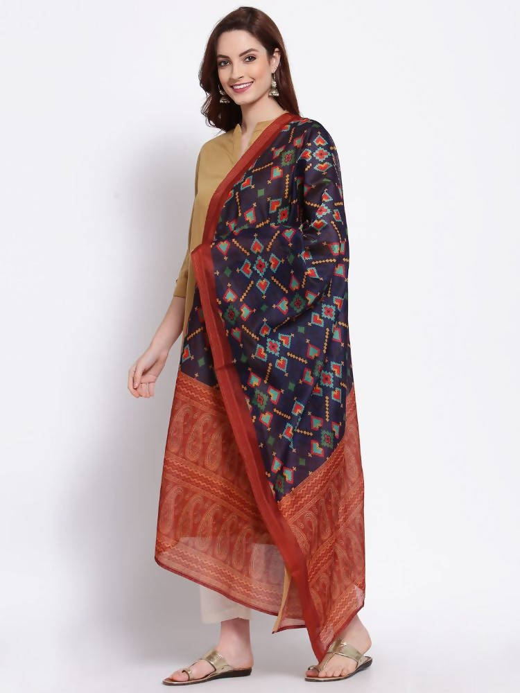 Myshka Women's Fashion Multi Cotton Silk Printed Casual Dupatta