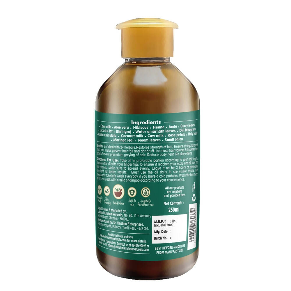 Lakshmi Krishna Naturals 24 Herbs Hair Oil For Hair Fall Resistance