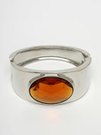 NVR Women Silver-Toned Topaz Rhodium-Plated Kada Bracelet - Distacart