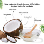 BabyChakra Organic Coconut Oil, Nourishes Hair & Skin, Soothes Diapers Rashes, Unrefined Non Deodorised & Unbleached