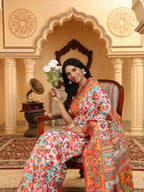 Shree Shyam Fashion Linen Cotton(Woven Work) Multicolour Saree - Distacart