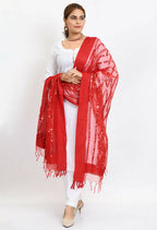 Mominos Fashion Moeza Women's Orgenza Mirror Stripe Thread Work Red Dupatta - Distacart