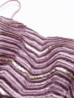 House of Panchhi Lavender - Net Embroidered Lehenga with Zig-Zag Pattern