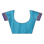 Vamika Banarasi Jacquard Weaving Blue Saree (DHONI BLUE)