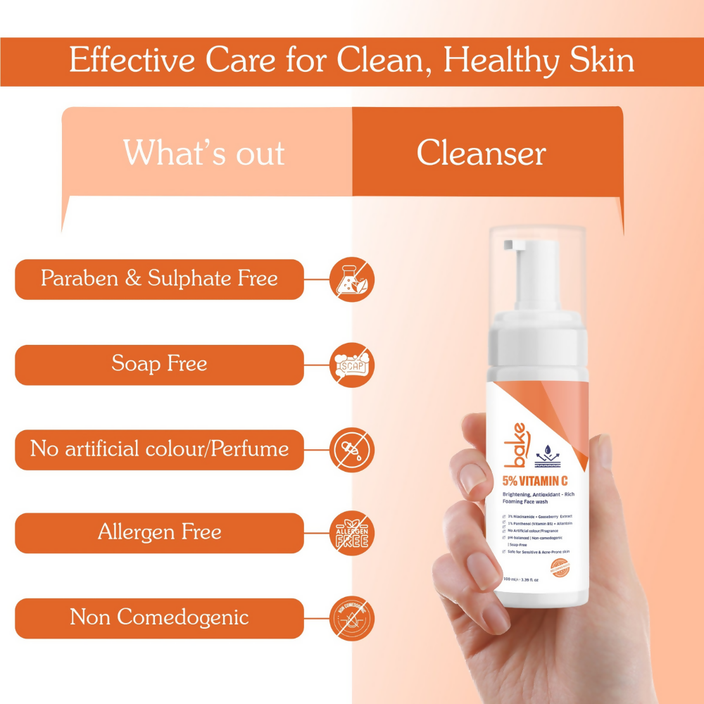 Bake 5% Vitamin C Foaming Face Wash with 3% Niacinamide