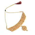 Mominos Fashion Johar Kamal Gold-Plated Brass Finish Kundan/Stone Choker For Women (Golden) - Distacart