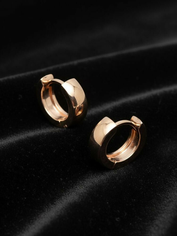 NVR Men's Rose Gold Plated Hoop Earrings - Distacart