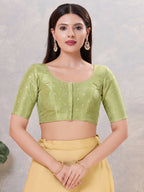 Joban Fashion Women Silk Pista-Green Stitched Blouse