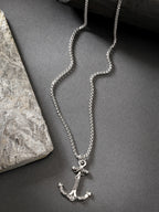 NVR Men's Silver-Plated Stainless Steel Pendant with Chain