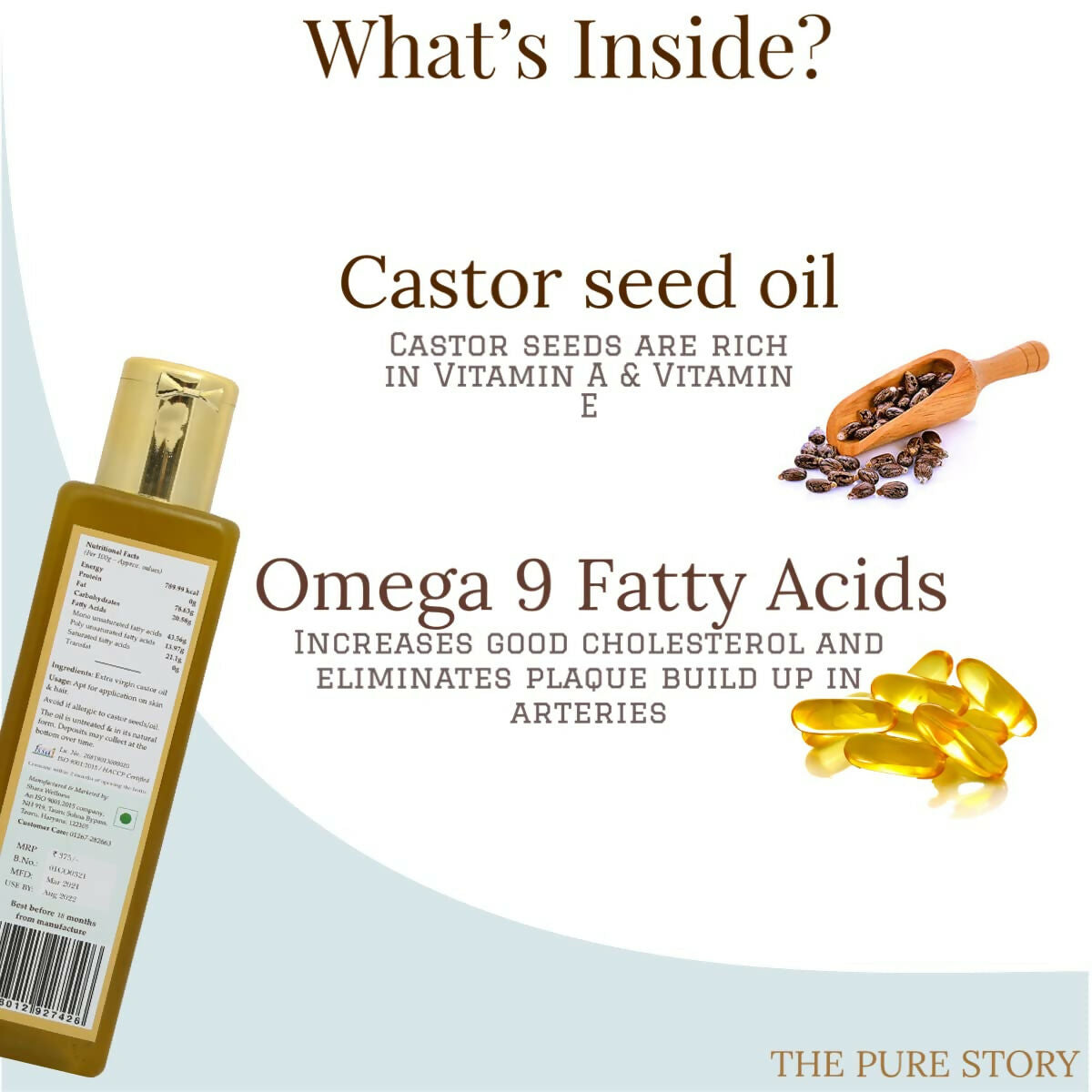 The Pure Story Natural Cold Pressed Castor Hair Oil - Distacart