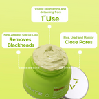 Light Up Beam Green Clay Face Mask With Rose & Jasmine