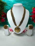 Inhanns All-Day Statement Beaded Necklace Set - Gold