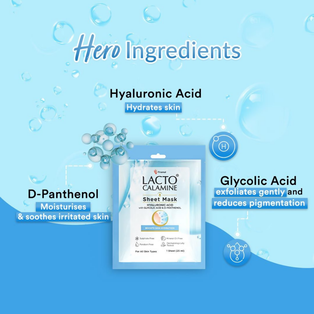 Lacto Calamine Hyaluronic Acid Face Serum Sheet Mask - Distacart