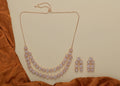 Joban Fashion Women Brass Golden White Ad Necklace Set