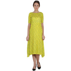 Kanoor Women's Yellow Rayon A-line kurti