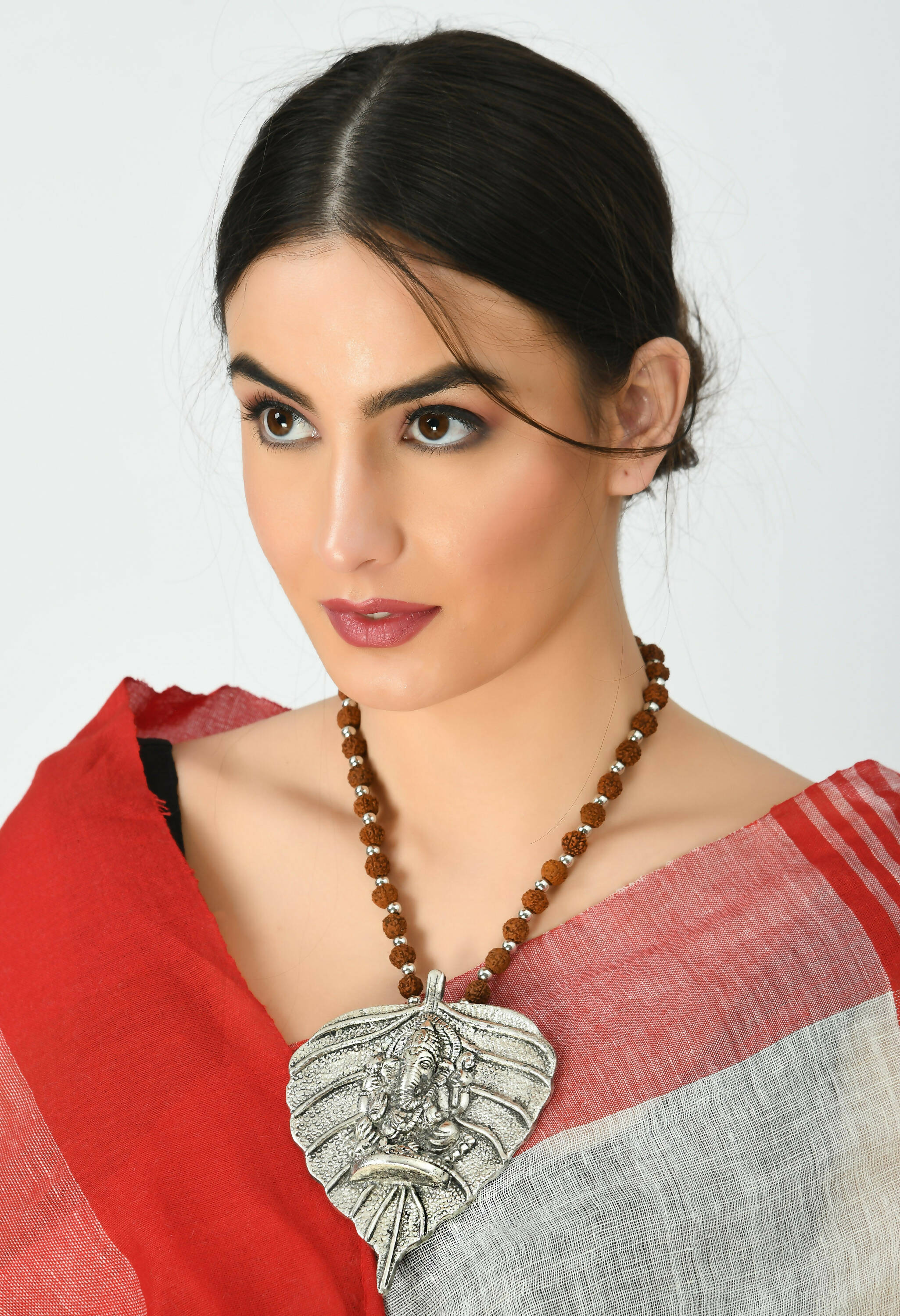Mominos Fashion Johar Kamal Oxidised Silver-Plated Brass Finish Ganesha Long Necklace For Women - Distacart