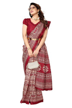 Vamika maroon Printed Art Silk Saree