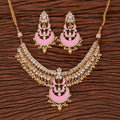Joban Fashion Women Golden White Pink Necklace Set