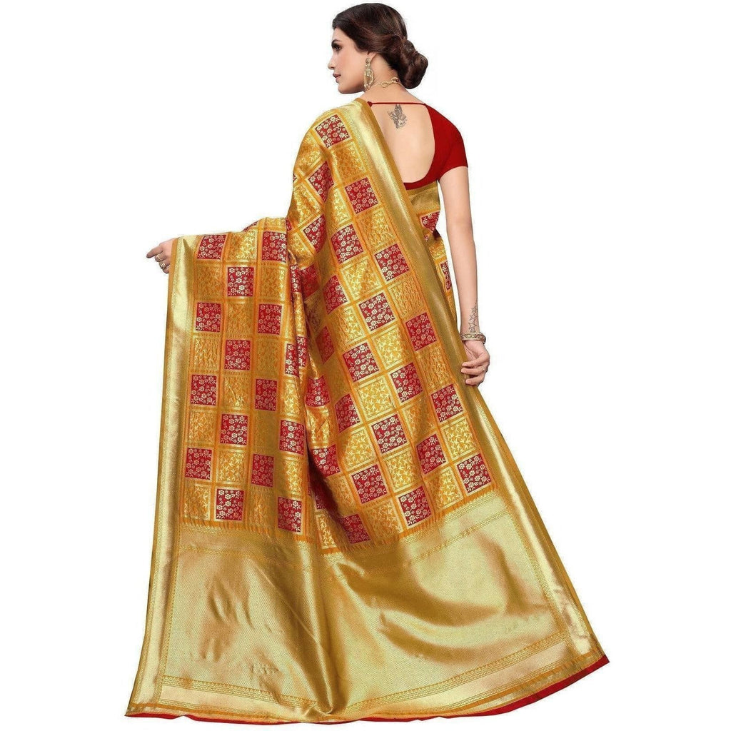 Vamika Banarasi Jaquard Mustard Weaving Saree (Banarasi 22)
