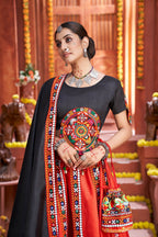 AI Fashion Red Art Silk Designer Navratri Lehenga Choli Collection