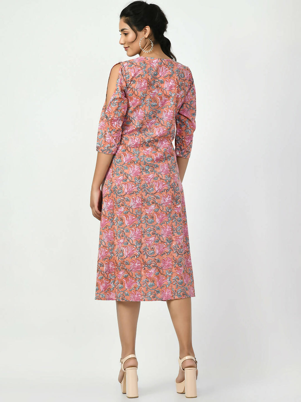 Myshka Women's Multi Floral Printed A-Line Dress - Distacart
