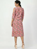 Myshka Women's Multi Floral Printed A-Line Dress - Distacart