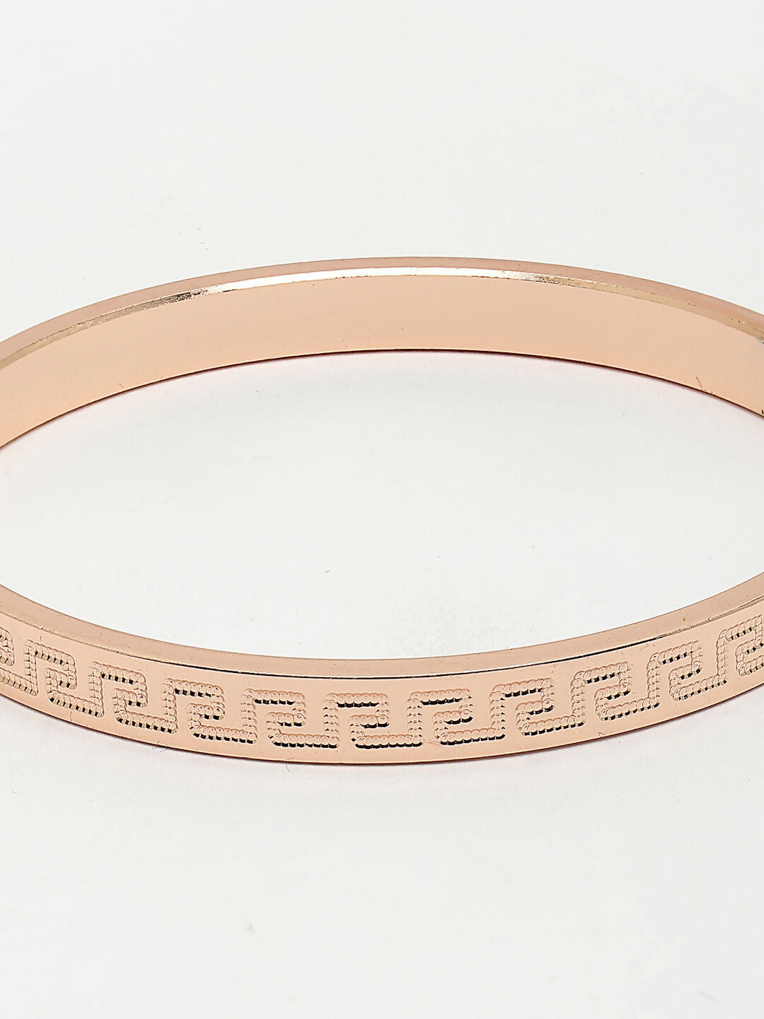 NVR Men's Rose Gold Stainless Steel Kada Bracelet - Distacart