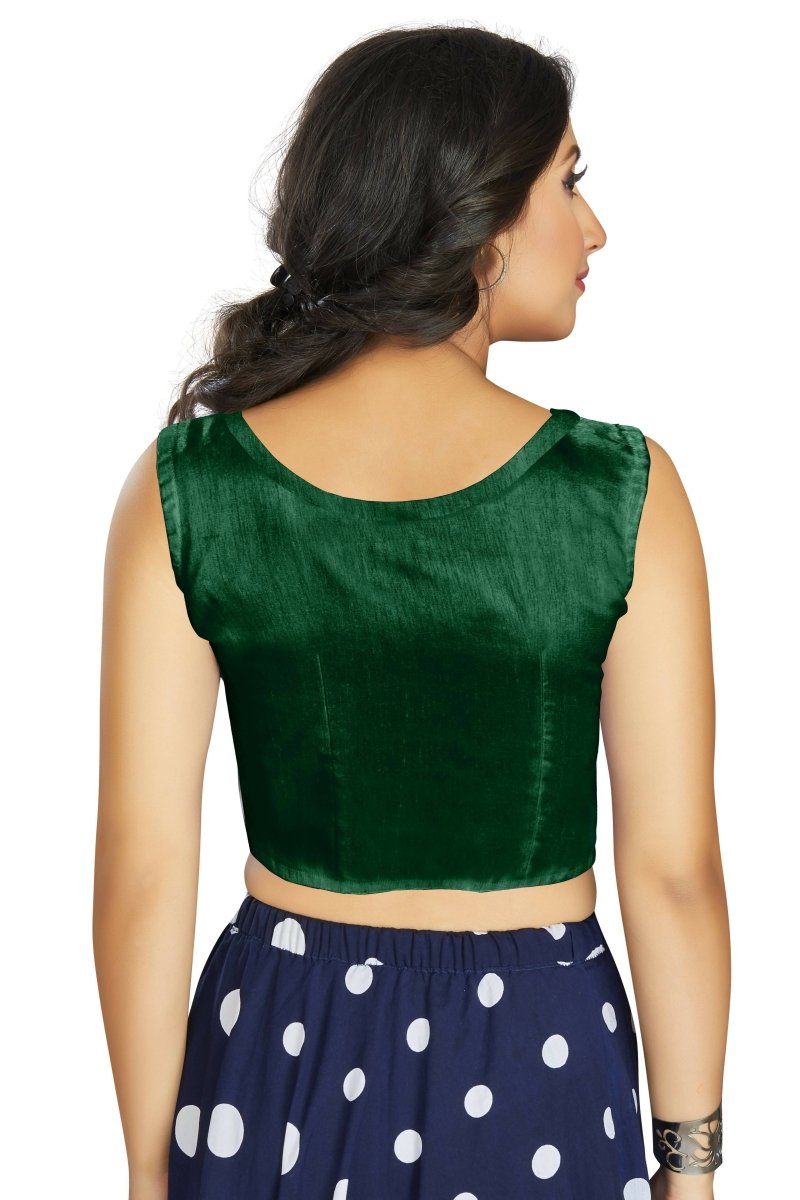 Aastha Fashion Women's Green Art Silk Designer Traditional Readymade Blouse