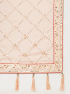 House of Panchhi Women Peach Pure Georgette Embroidered Lehenga & Blouse, Dupatta