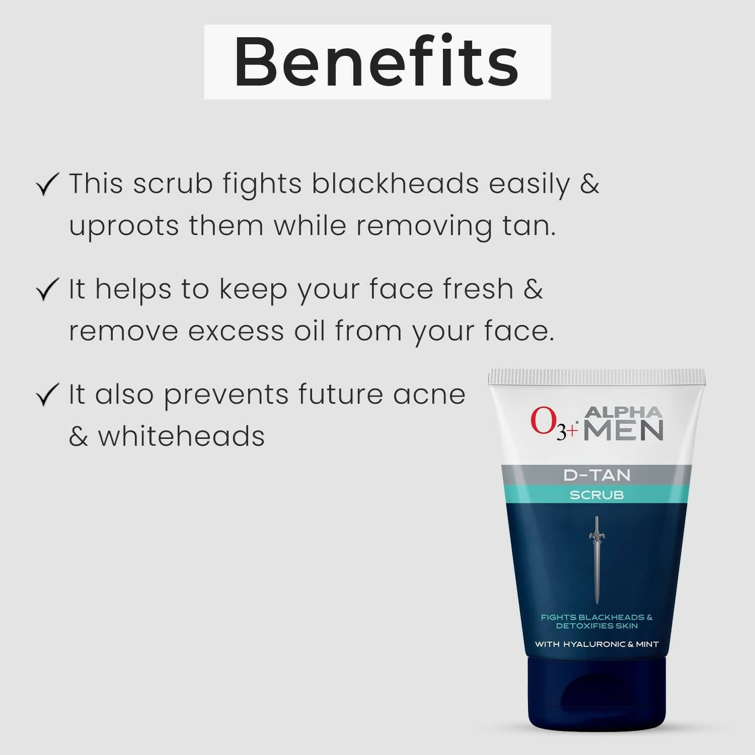 Professional O3+ Acno D-TAN Scrub With Hyaluronic & Mint - Distacart
