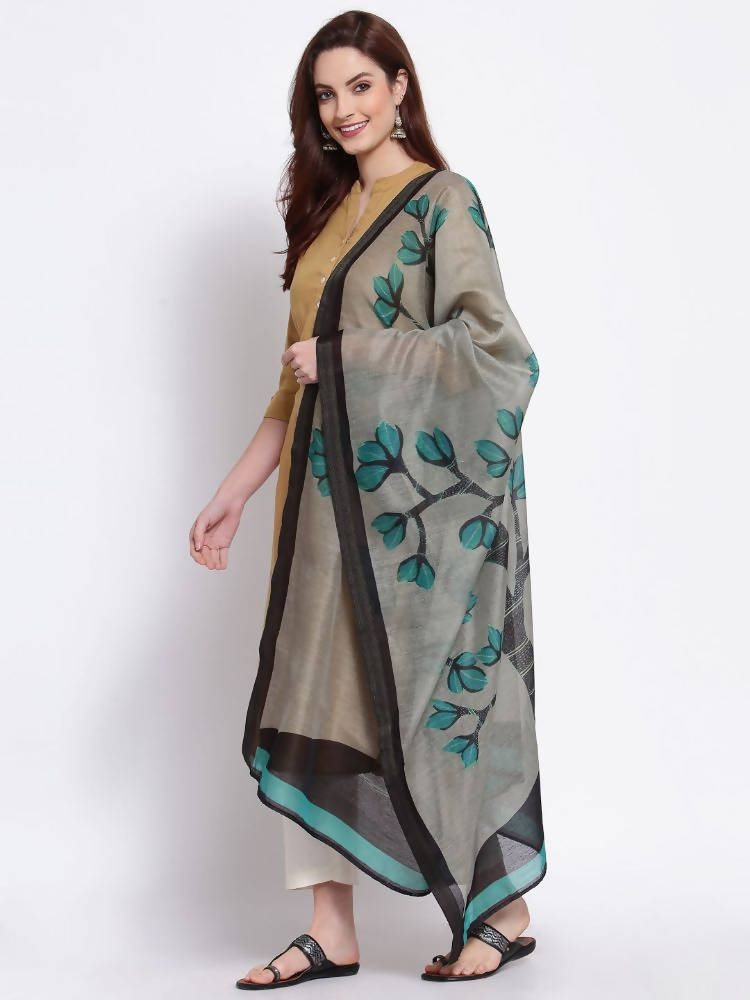 Myshka Women's Beautiful Multi Cotton Silk Printed Casual Dupatta