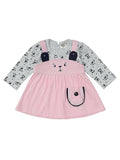 NammaBaby Baby Girl's A-Line Mini Frock Dress - Pink Grey