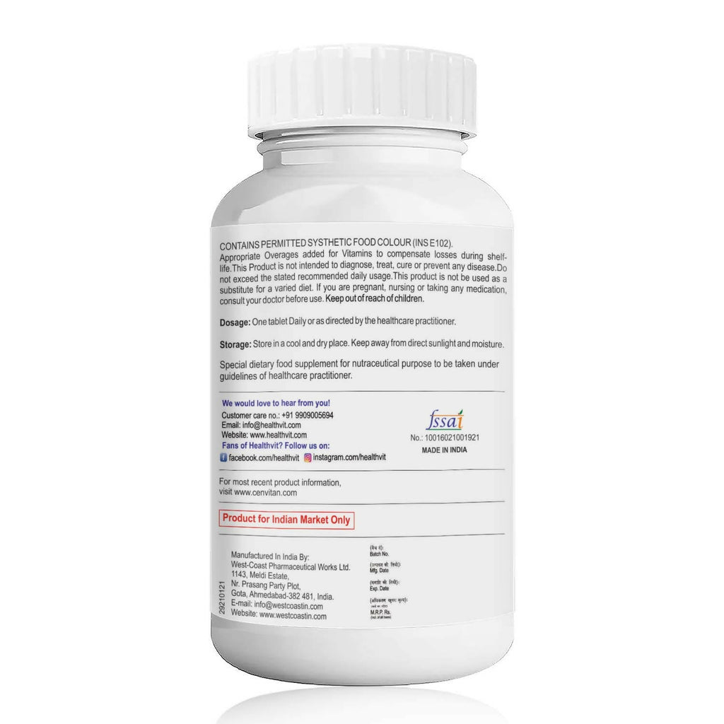 Healthvit Cenvitan Adults Multivitamin & Multimineral Tablets - Distacart