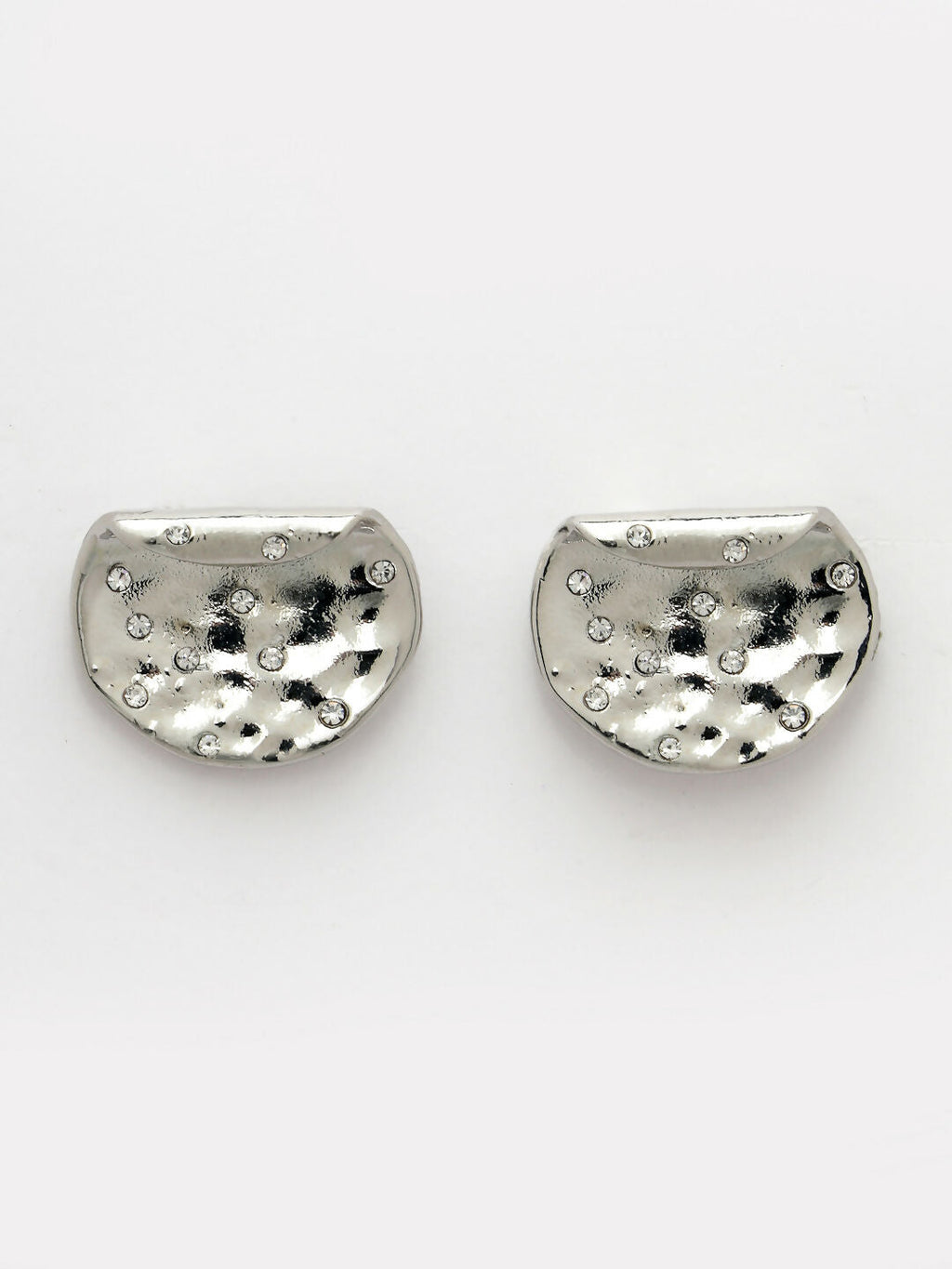 NVR Women's Set of 2 Gold & Silver Brass-Plated Artificial Stones Studded Studs Earring - Distacart