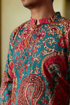 Souchii Men Pure Cotton Ethnic Motif Printed Straight Kurta