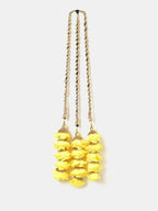 Ruby Raang Gold Gota Pati Work And Yellow Rosses With Black Thread & Golden Stones - Distacart