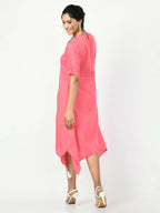 Myshka Women's Pink A-Line Solid Kurta
