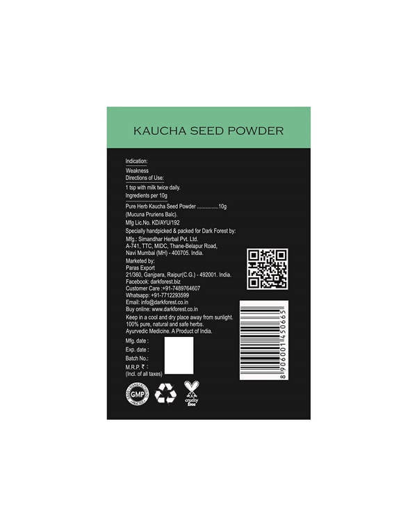Dark Forest Kaucha Powder Kaucha / Velvet Bean / Mucuna Pruriens / Krounchbeej / White Kaunch Beej / Kapikachhu / Cowitch Powder