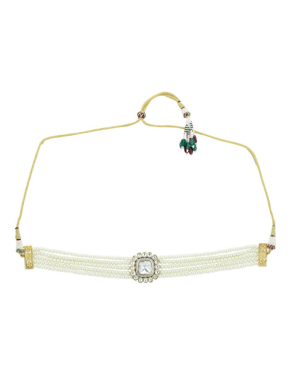Pearl Kundan Choker- Ruby Raang