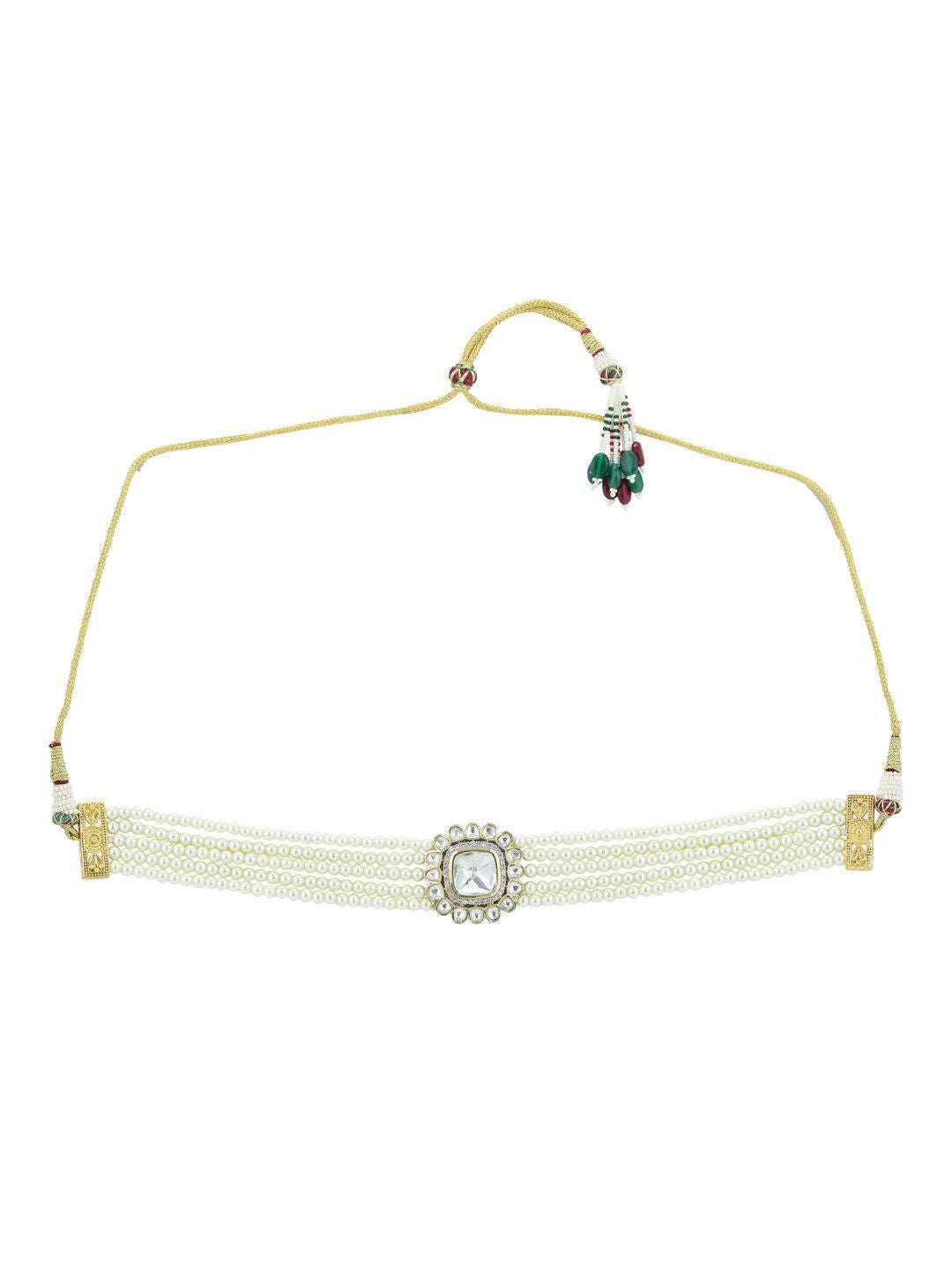 Pearl Kundan Choker- Ruby Raang