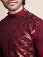 Vastranavya Traditional Festival Wear Pure Silk Thread & Sequence Embroidered Work Kurta