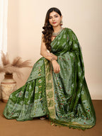 Mahendi Soft Silk Woven Meenakari Designer Saree - Vedanti