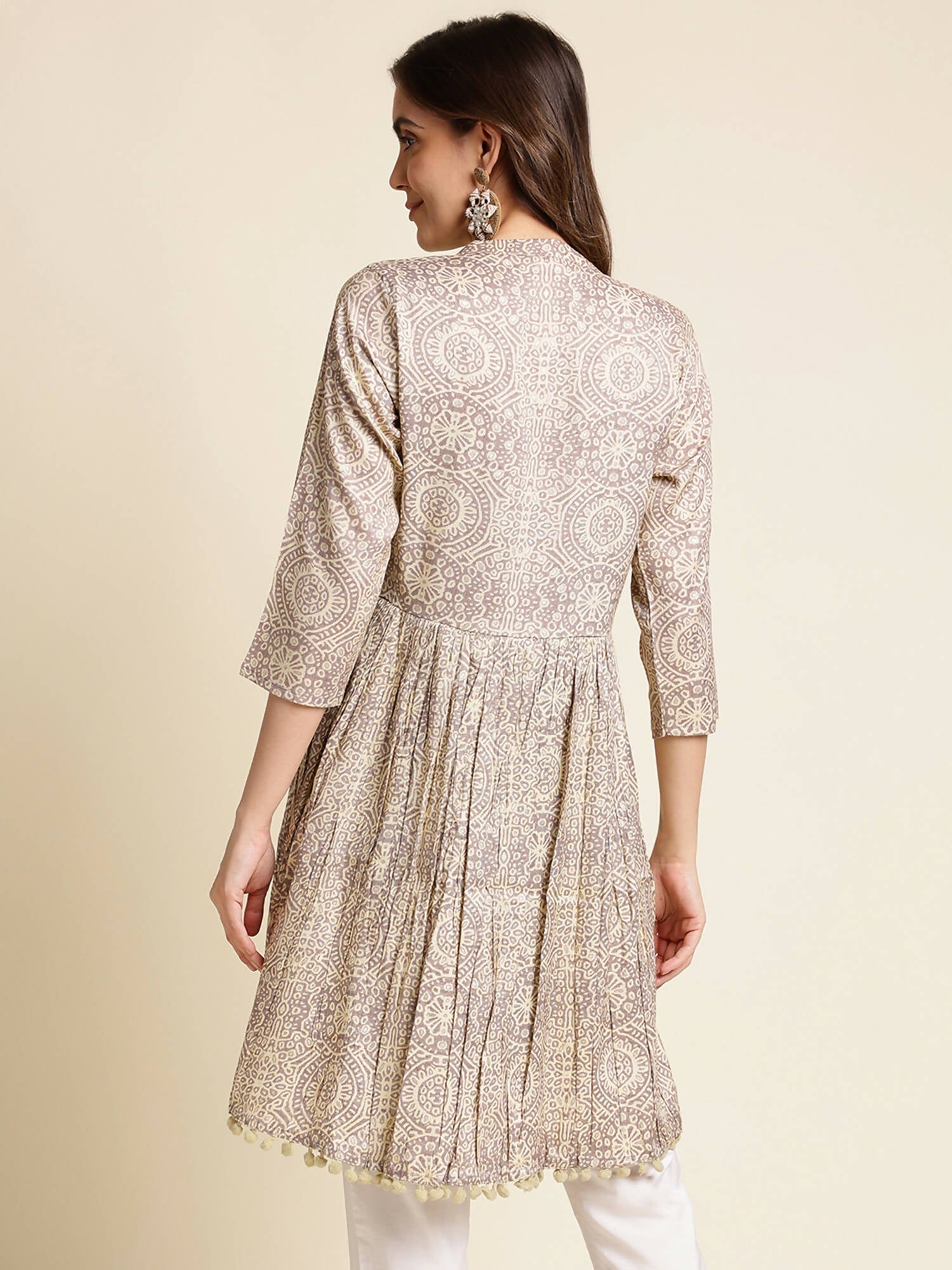 Grey Chiffon Paisley Printed Top - Himanshi